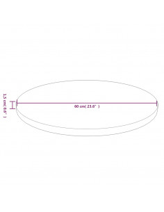 Piano Tavolo Rotondo Marrone Scuro Ø60x1,5 cm Rovere Trattato