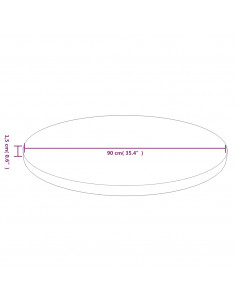 Piano Tavolo Rotondo Marrone Scuro Ø90x1,5 cm Rovere Trattato