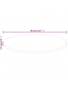 Piano Tavolo Rotondo Ø40x1,5 cm Massello di Rovere Non Trattato