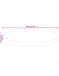 Piano Tavolo Rotondo Ø40x2,5 cm Massello di Rovere Non Trattato
