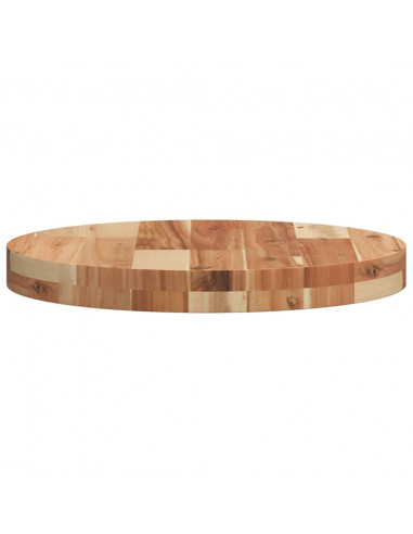 Piano Tavolo Rotondo Ø40x4 cm in Legno Massello di Acacia