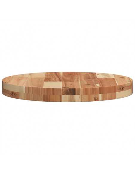 Piano Tavolo Rotondo Ø40x4 cm in Legno Massello di Acacia