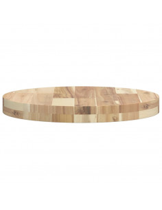 Piano Tavolo Rotondo Ø40x4 cm in Legno Massello di Acacia
