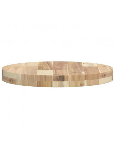 Piano Tavolo Rotondo Ø40x4 cm in Legno Massello di Acacia