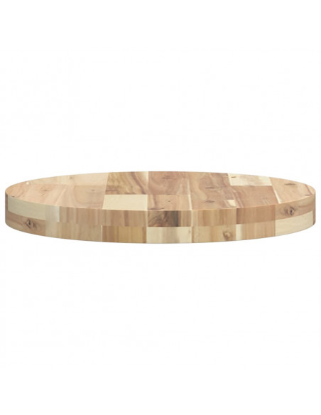 Piano Tavolo Rotondo Ø40x4 cm in Legno Massello di Acacia