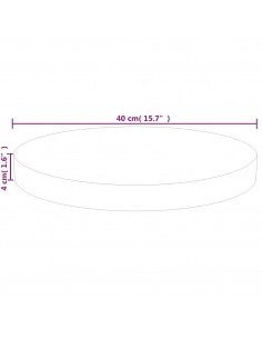 Piano Tavolo Rotondo Ø40x4 cm Massello di Rovere Non Trattato