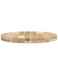 Piano Tavolo Rotondo Ø50x4 cm in Legno Massello di Acacia