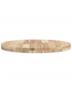 Piano Tavolo Rotondo Ø60x4 cm in Legno Massello di Acacia