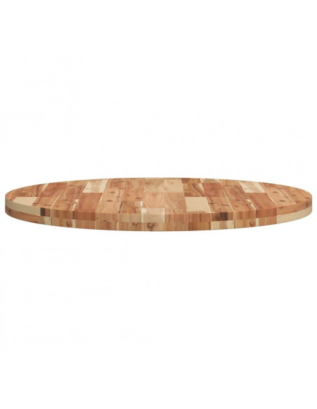 Piano Tavolo Rotondo Ø80x4 cm in Legno Massello di Acacia
