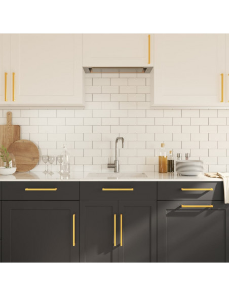 Maniglie per Mobili 10 pz Oro 224 mm in Acciaio Inox