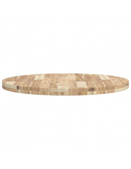 Piano Tavolo Rotondo Ø80x4 cm in Legno Massello di Acacia