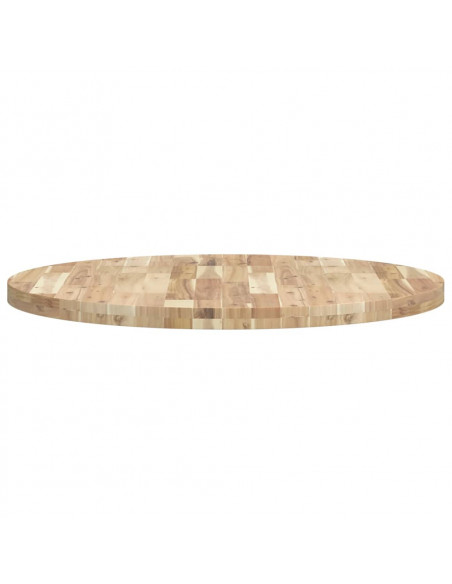 Piano Tavolo Rotondo Ø90x4 cm in Legno Massello di Acacia