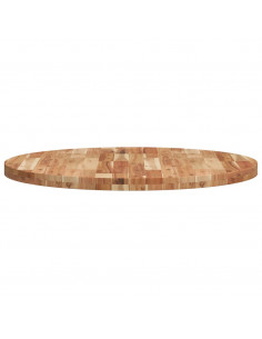 Piano Tavolo Rotondo Ø90x4 cm in Legno Massello di Acacia