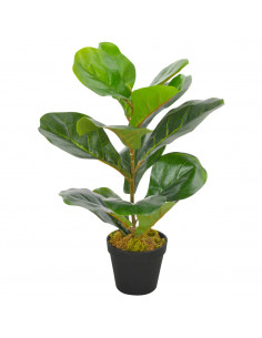 Pianta Artificiale di Ficus Lyrata con Vaso Verde 45 cm