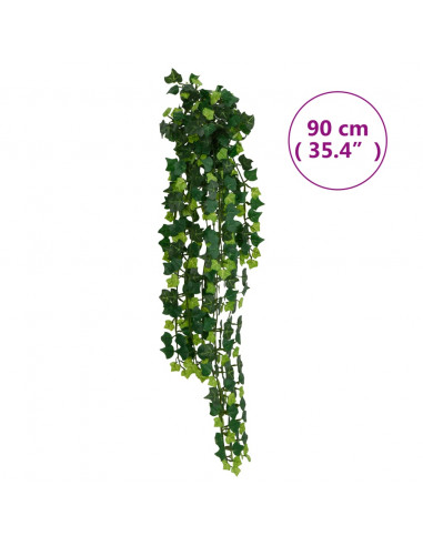 Piante Pensili Artificiali 12 pz 339 Foglie 90 cm Verdi