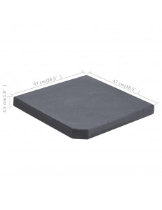 Piastra di Peso per Ombrellone Nera in Granito Quadrata 25 kg