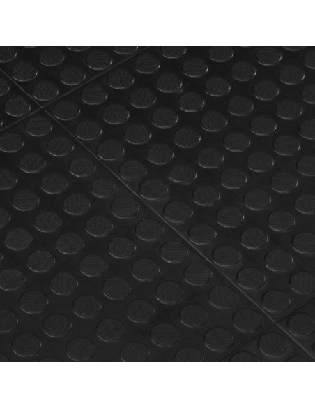 Piastrella per Pavimenti in Gomma Nera 12 mm 90x120 cm