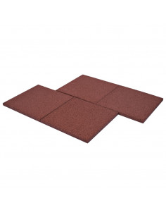 Piastrelle Anticaduta 24 pz in Gomma 50x50x3 cm Rosse