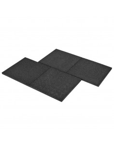 Piastrelle Anticaduta 6 pz in Gomma 50x50x3 cm Nero