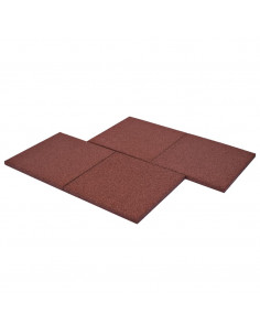 Piastrelle Anticaduta 6 pz in Gomma 50x50x3 cm Rosso