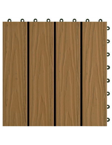 Piastrelle Decking 11pz Goffrature WPC 30x30 cm 1 mq Color Teak