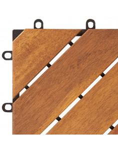 Piastrelle Esterni 10 pz 30x30 cm in Legno Massello di Acacia