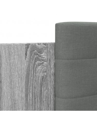 Giroletto con Testiera e LED Grigio Sonoma 75x190 cm