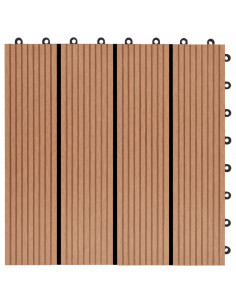 Piastrelle per Decking 22 pz 30x30cm 2mq in WPC Colore Teak