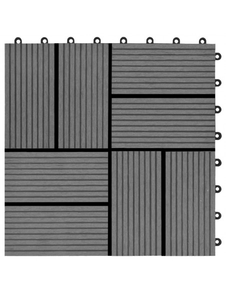 Piastrelle per Decking 22 pz 30x30cm 2mq in WPC Grigio