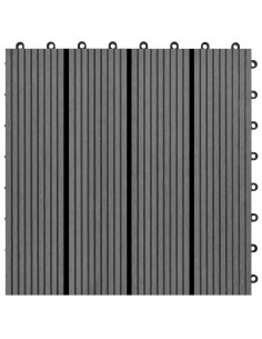 Piastrelle per Decking 22 pz 30x30cm 2mq in WPC Grigio