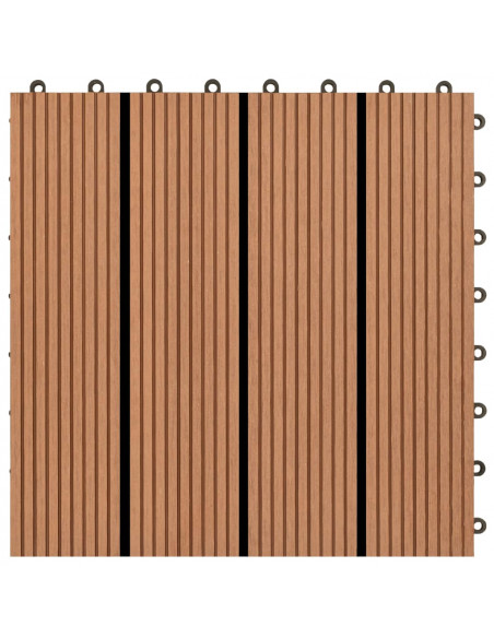 Piastrelle per Decking 22 pz 30x30cm 2mq in WPC Marrone