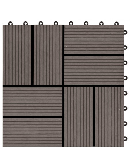 Piastrelle per Decking 22 pz 30x30cm 2mq in WPC Marrone Scuro