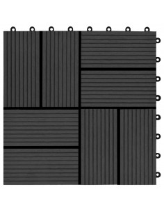 Piastrelle per Decking 22 pz 30x30cm 2mq in WPC Nero