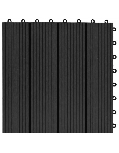 Piastrelle per Decking in WPC 11 pz 30x30cm 1 mq Nero