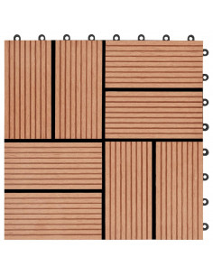Piastrelle per Decking in WPC 11 pz 30x30cm 1mq Colore Teak