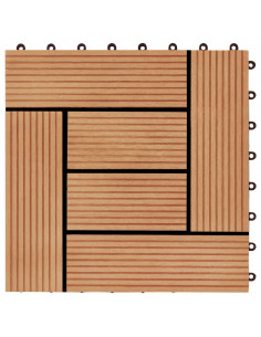 Piastrelle per Decking in WPC 11 pz 30x30cm 1mq Colore Teak
