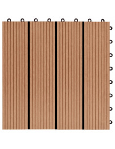 Piastrelle per Decking in WPC 11 pz 30x30cm 1mq Colore Teak