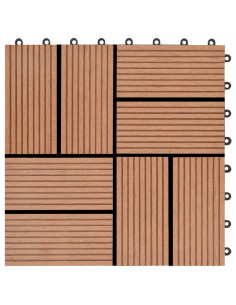 Piastrelle per Decking in WPC 11 pz 30x30cm 1mq Marrone