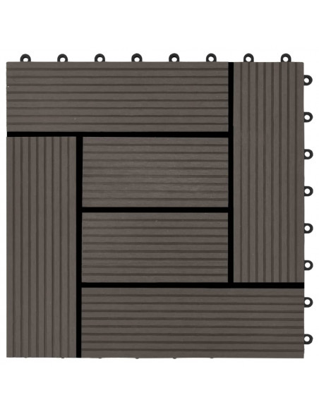 Piastrelle per Decking in WPC 11 pz 30x30cm 1mq Marrone Scuro