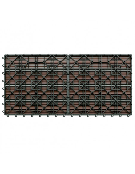 Piastrelle per Decking in WPC 6 pz 60x30 cm 1,08 m² Marrone