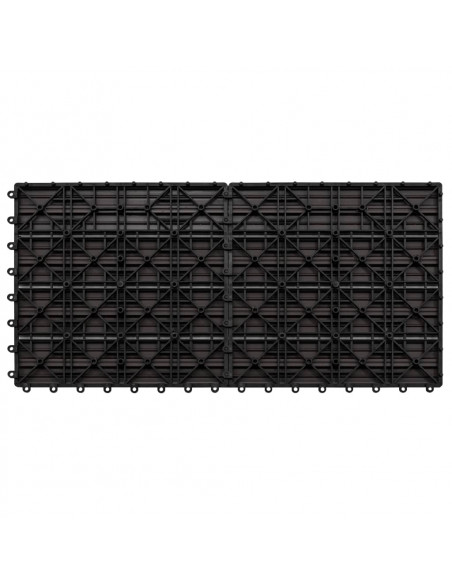 Piastrelle per Decking WPC 6 pz 60x30 cm 1,08 m² Marrone Scuro