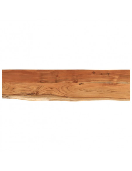 Mensola Muro 120x30x2,5cm Rettangolare Legno Acacia Bordi Vivi