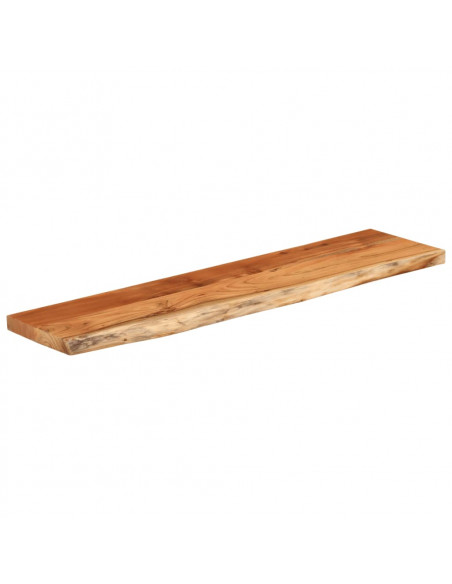 Mensola Muro 120x30x2,5cm Rettangolare Legno Acacia Bordi Vivi