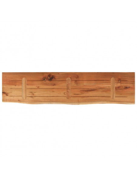 Mensola Muro 120x30x2,5cm Rettangolare Legno Acacia Bordi Vivi