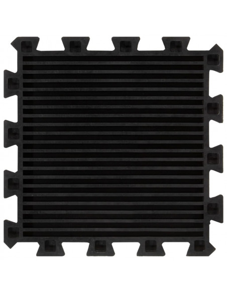 Piastrelle per Pavimenti in Gomma 4 pz Nere 16 mm 30x30 cm