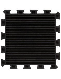 Piastrelle per Pavimenti in Gomma 9 pz Nere 16 mm 30x30 cm
