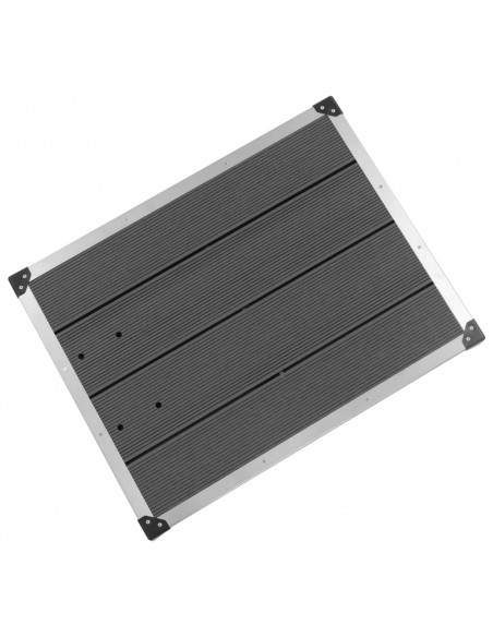 Piatto Doccia da Esterni in WPC e Acciaio Inox 80x62 cm Grigio