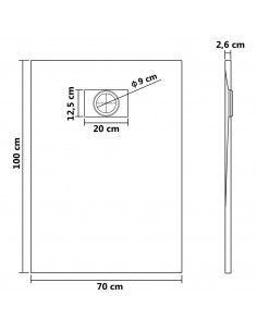 Piatto Doccia in SMC Bianco 100x70 cm