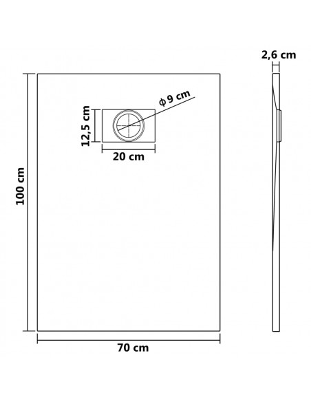 Piatto Doccia in SMC Bianco 100x70 cm