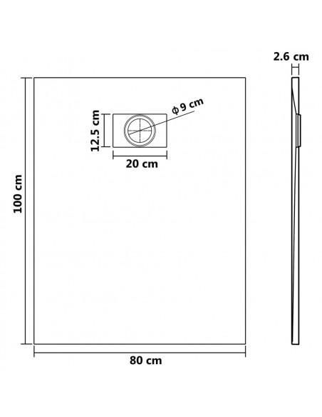 Piatto Doccia in SMC Bianco 100x80 cm